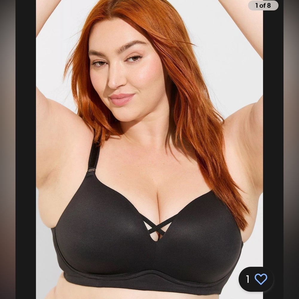 Torrid Curve Dream Leopard Print Lace Wire Free Push Up Bra Size 46DD.